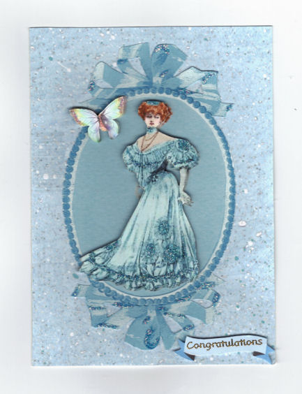 Pretty Vintage Lady in Blue Gown by Jan Barcelo