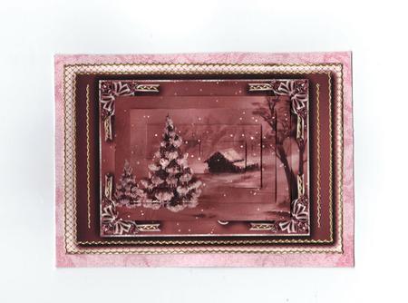 Cabin in the Woods Christmas Card Front 2 by Jan Barcelo