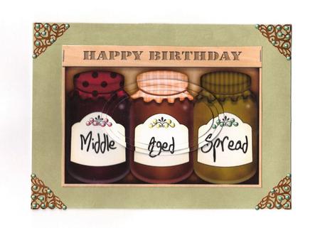 A5 Novelty Middle Aged Birthday Jams N Chutney Pyramage Topp by Jan Barcelo