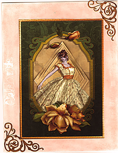 Elegance in Orange Lady and Rose Diamond Pyramid by Jan Barcelo