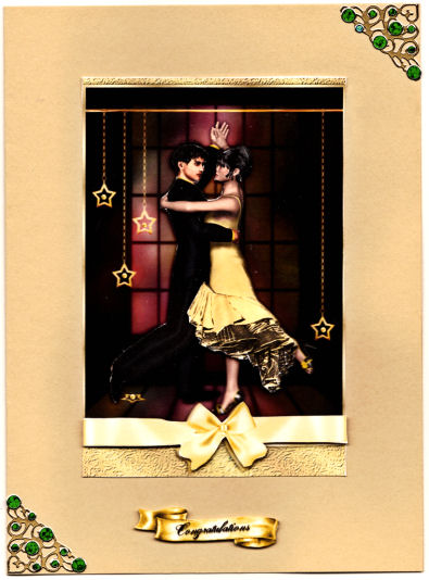 Gold Ballroom Dancers by Jan Barcelo