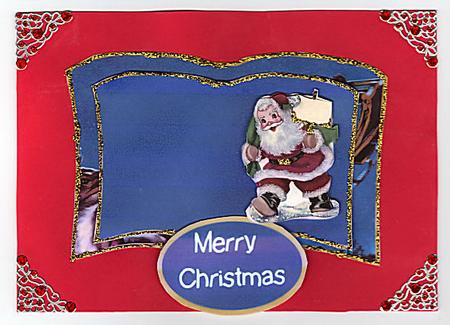 Santa Sleigh Book Card by Jan Barcelo