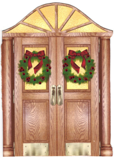 Christmas Door Shaped Quick Card by Jan Barcelo