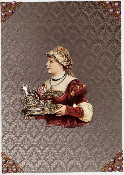 Cream & Brown Damask by Jan Barcelo