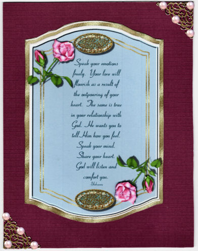 God's Comfort Card Topper by Jan Barcelo