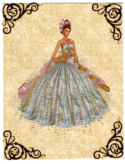 Gold Damask Backing by Jan Barcelo