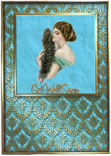 Gold Damask Card Fronts 4 by Jan Barcelo