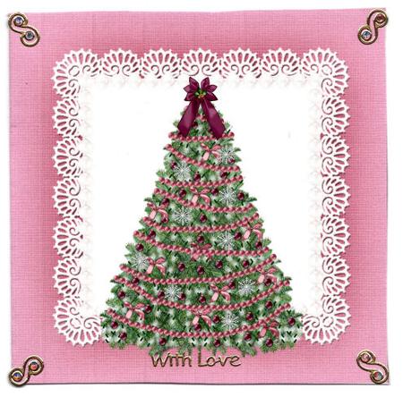 Square Pearls and Lace Card Front or Insert by Jan Barcelo