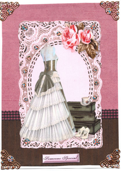 Vintage Lace Toppers with Lady and Gown by Jan Barcelo