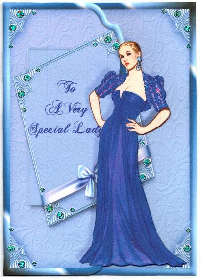 Vintage Lady Special Day Fancy Scalloped Edge Envelope Card by Jan Barcelo