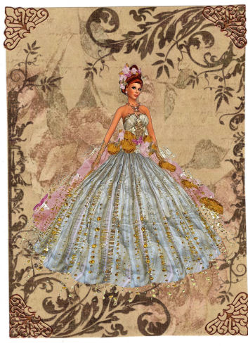 Vintage Roses and Swirls by Jan Barcelo