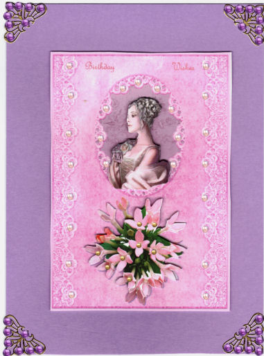 Pink Lace Framed Lady by Jan Barcelo