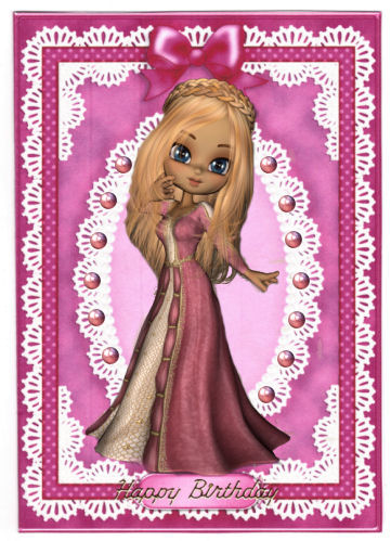 A5 Pearls, Lace and Ribbon Plain Card Base by Jan Barcelo
