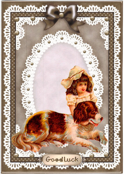 A5 Pearls, Lace and Ribbon Plain Card Base by Jan Barcelo