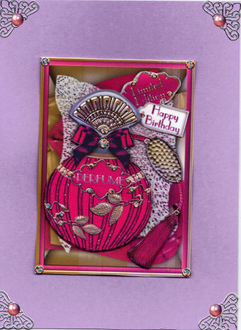 Pink Sapphire Perfume 7x5in Decoupage Step by Step Sheet by Jan Barcelo