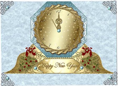 New Year / Christmas Clock Fancy Shaped Topper 4 by Jan Barcelo