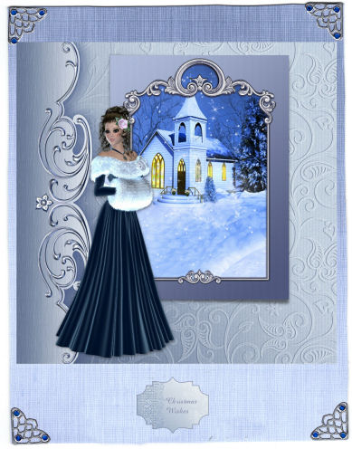 Winter Lady 8x8 Card Front by Jan Barcelo