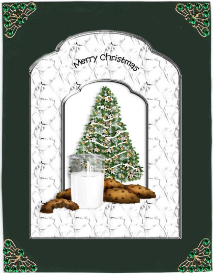 Christmas Tree and Cookies Scalloped Top Quick Card by Jan Barcelo