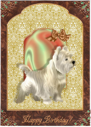Westie Dog Scalloped Top Quick Card by Jan Barcelo