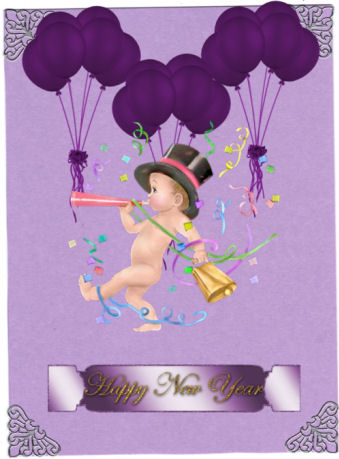 Happy New Year Large Metallic Captions by Jan Barcelo