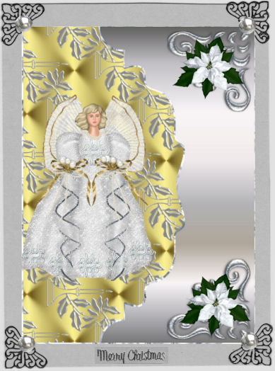 Christmas Angel on Scalloped Envelope by Jan Barcelo