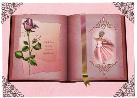 Pink Roses and Balerina A4 Book Sheet by Jan Barcelo