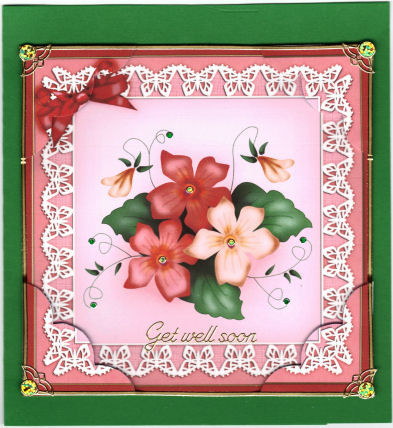 8 x 8 Pretty Viola Scalloped Corner Topper by Jan Barcelo