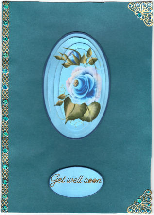 Folk Art Roses in Blue Pyramage by Jan Barcelo