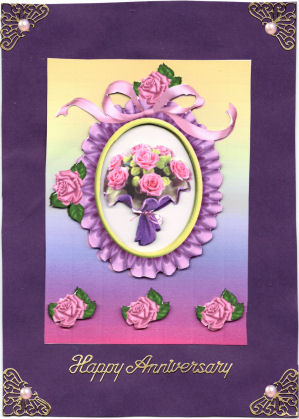 Pink Roses in Ruffled Frame by Jan Barcelo