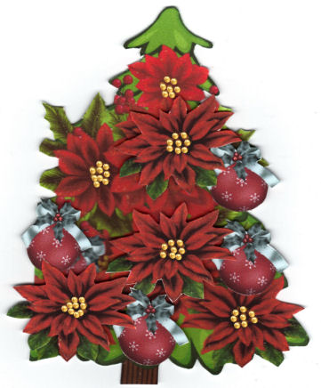Christmas Tree and Poinsettia Shaped Card by Jan Barcelo