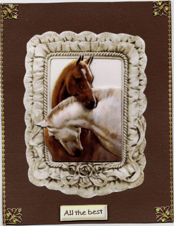 Horses with Heads Entwined in Frill Frame Dec by Jan Barcelo