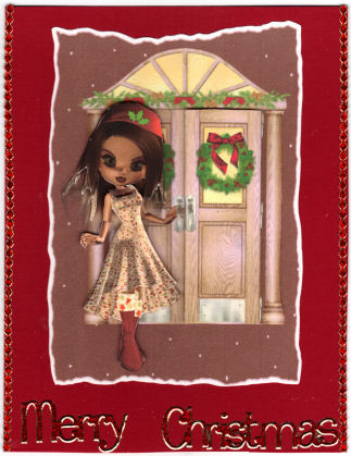 Welcome to Christmas Door Card Decoupage by Jan Barcelo
