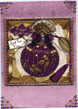 Amethyst Perfume Birthday 5in Triangle Spiral Stacker by Jan Barcelo