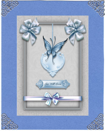 Blue Butterfly Deckle Edge Stacker by Jan Barcelo