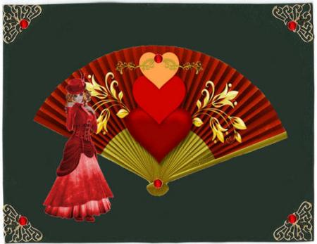 Romance of the Heart Fan & Stand by Jan Barcelo