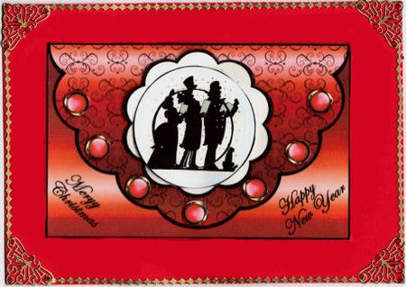 Christmas Carol Singers Scallop Edge (red) by Jan Barcelo