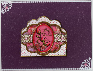 Pink Rose Best Wishes Scallop Bottom Stacker by Jan Barcelo