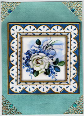 White Wedding Rose Anglaise 5in Round Bottom Stacker by Jan Barcelo