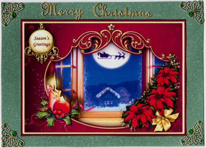 Poinsettia Framed Christmas Eve Topper & Decoupage by Jan Barcelo