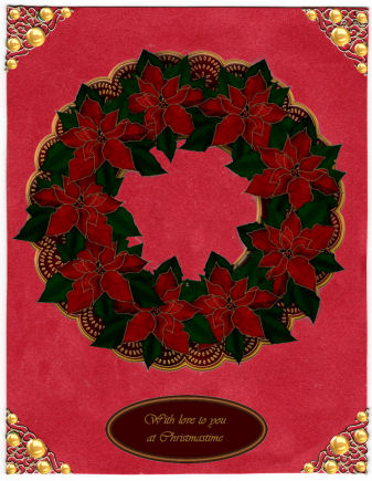 Poinsettia Wreath Keepsake or Toppers by Jan Barcelo