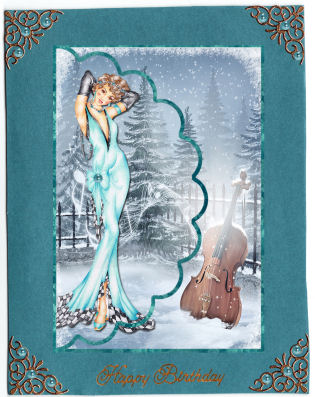 Art Deco Music in the Garden Scallop Edge by Jan Barcelo