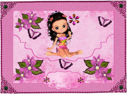 Little Hawaii Girl on Scalloped Envelope by Jan Barcelo