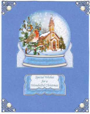Robin & Church Snow Globe Mini Easel Card by Jan Barcelo