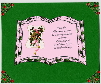 Christmas Holly Bell Open Book by Jan Barcelo