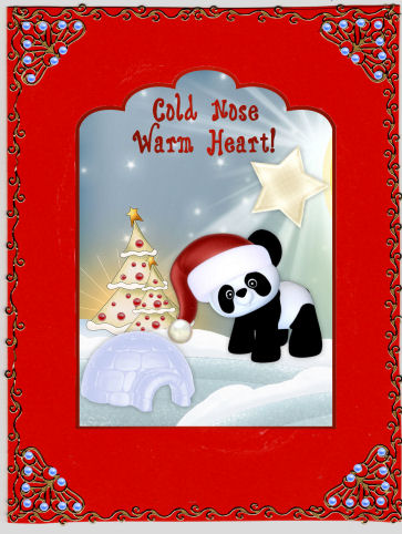 Little Christmas Panda Scallop Top Card with Step by Step by Jan Barcelo