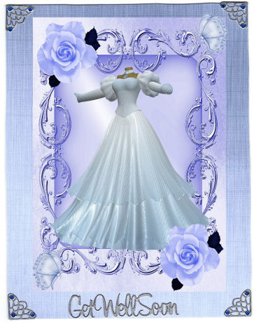 White Victorian Dress with Roses in Ornate Frame by Jan Barcelo