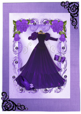 Purple Vintage Dress, Shoes, & Handbag A4 by Jan Barcelo