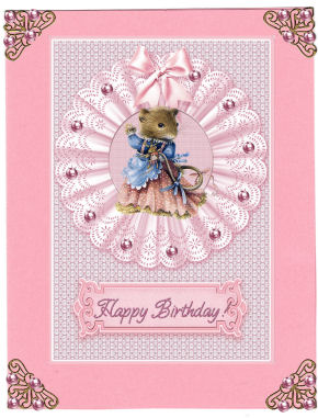 Pretty Lace Doily Card Fronts in Pink and Blue by Jan Barcelo