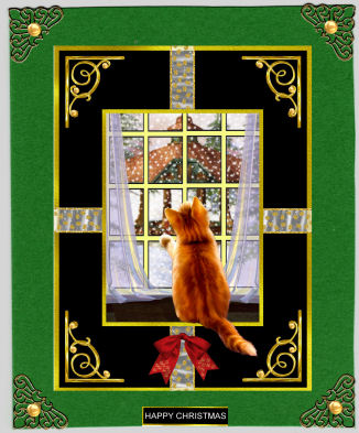 Kitty and the Snow Decoupage by Jan Barcelo