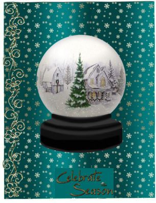 Golden Snowflakes Christmas Background (jade) by Jan Barcelo